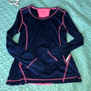 TekGear long sleeve navy and pink tee